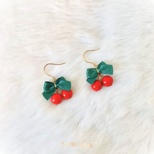 Christmas Cherry Earrings (크리스마스 체리)