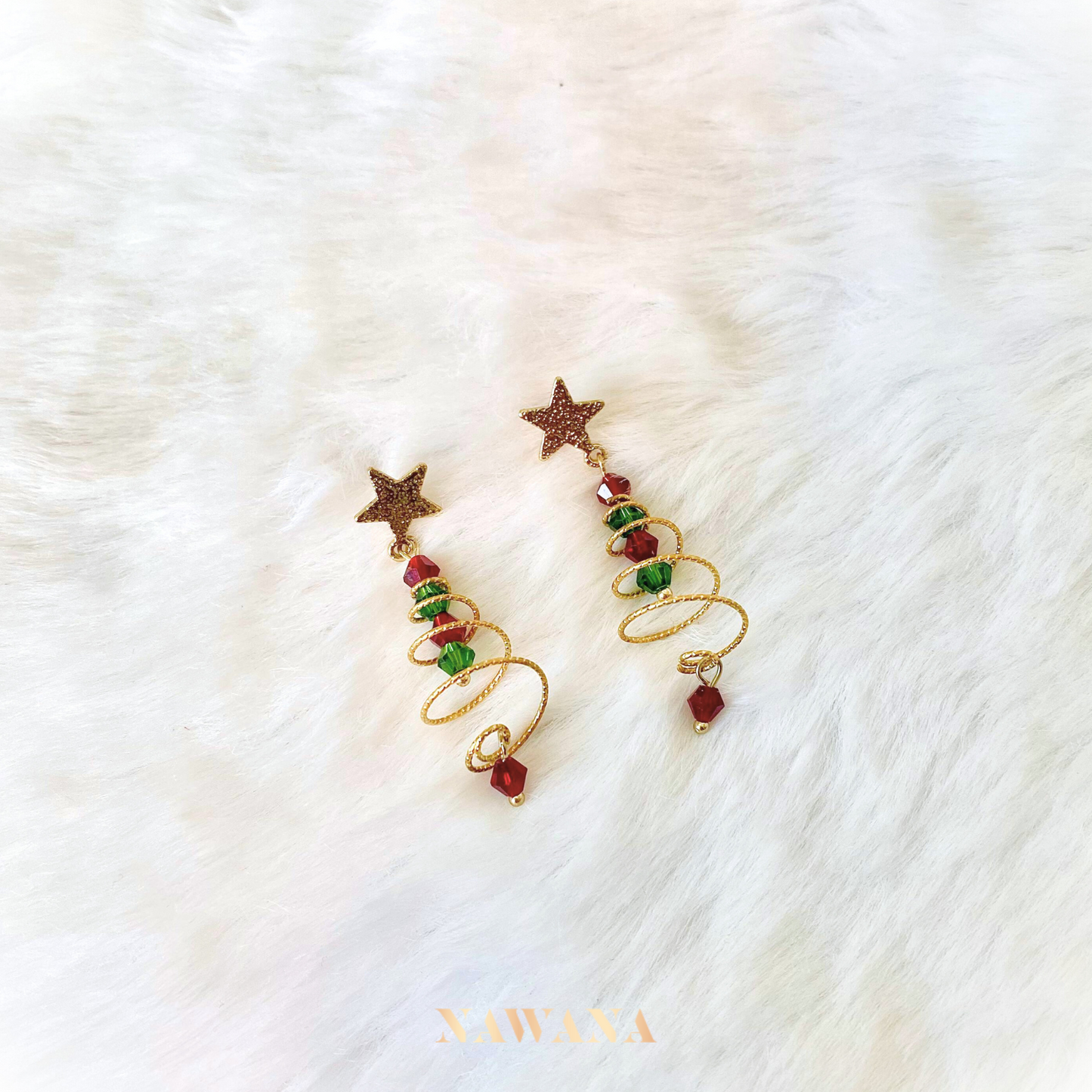 Gold Christmas Tree Studs