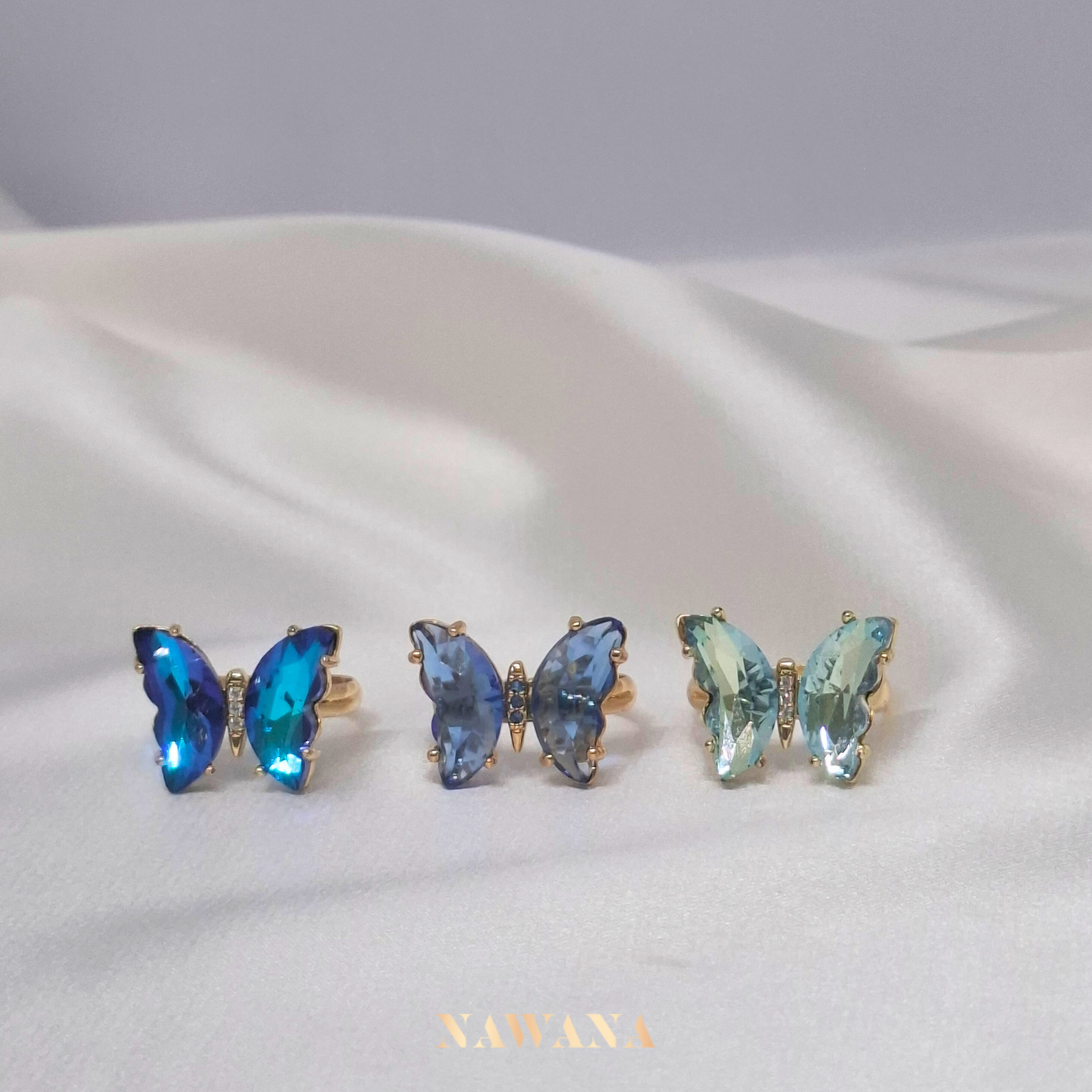 Skyline Glow Butterfly Rings